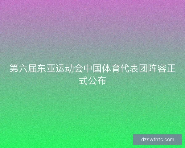 第六届东亚运动会中国体育代表团阵容正式公布